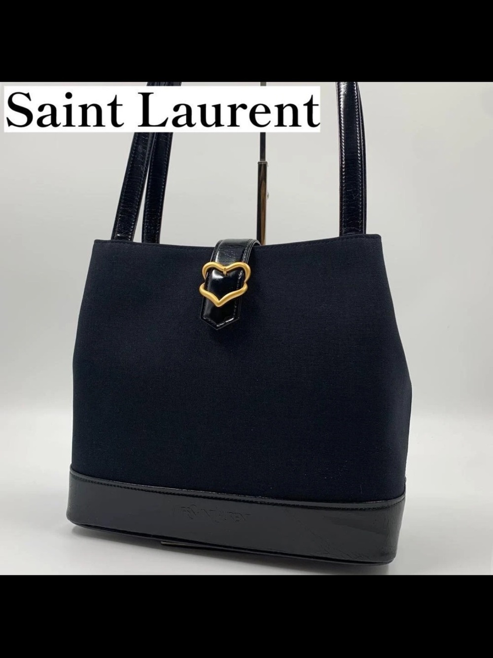 Saint Laurent Black Heart-Accent Tote Bag